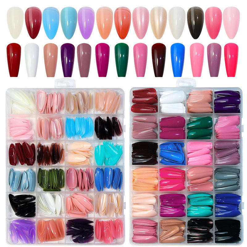 Artificial Nails Pack Of 576 Nails With Glue & Sticker - Trendy Crate Pk