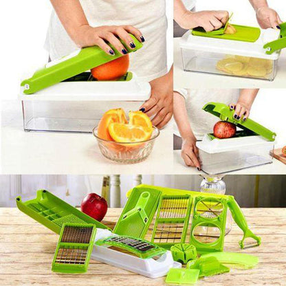 Speedy Chopper 12 Pieces Nicer Dicer Plus Fruit & Vegetable Slicer All in One Kitchen Gadget - Trendy Crate Pk