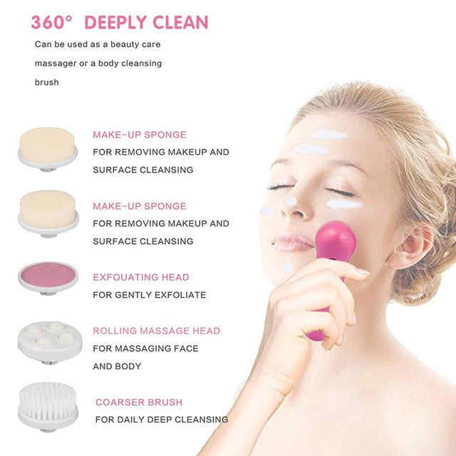 5 in 1 - Facial Electric Cleanser & Massager - Trendy Crate Pk