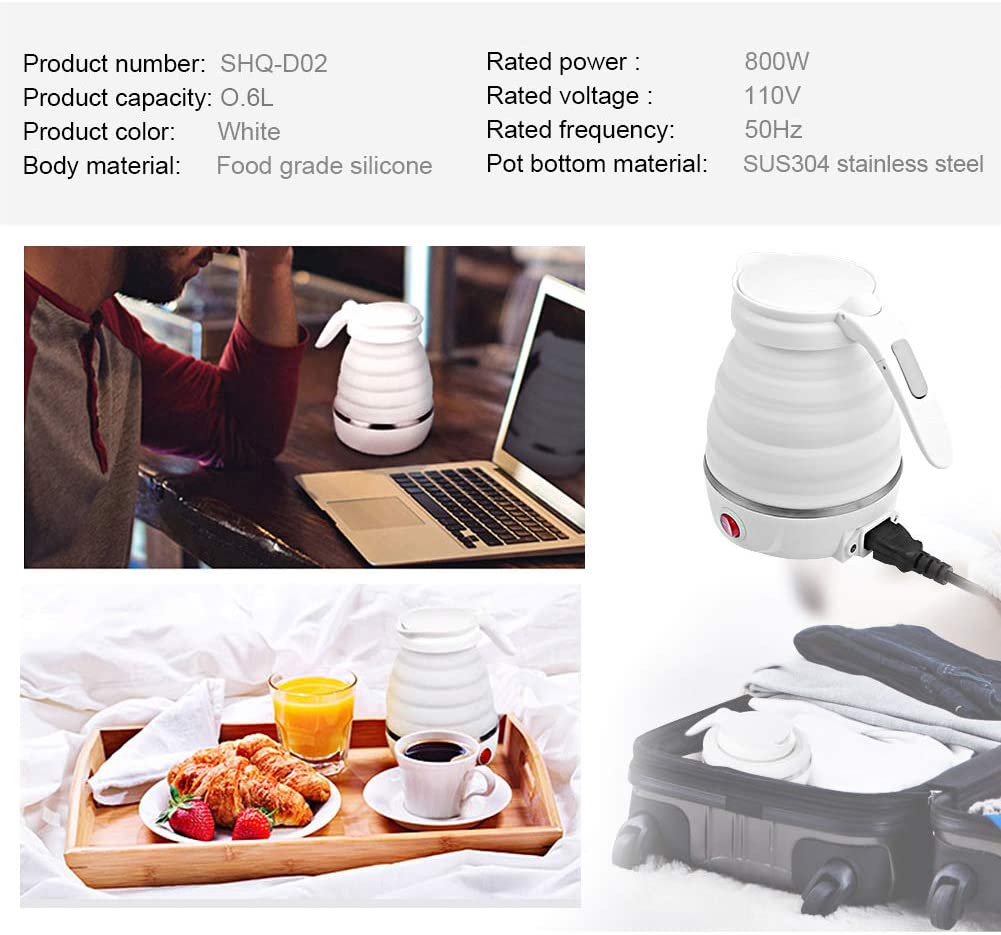 600ML Foldable Kettle - Food Grade Silicone Material, Electrical Operated - Trendy Crate Pk