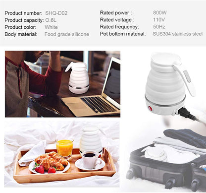 600ML Foldable Kettle - Food Grade Silicone Material, Electrical Operated - Trendy Crate Pk