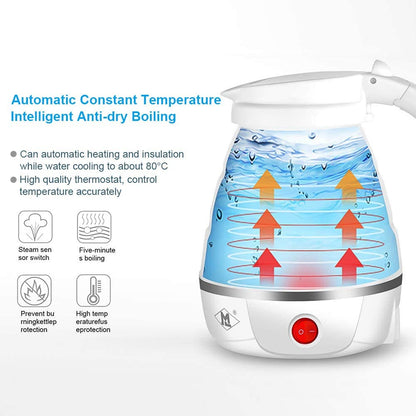 600ML Foldable Kettle - Food Grade Silicone Material, Electrical Operated - Trendy Crate Pk