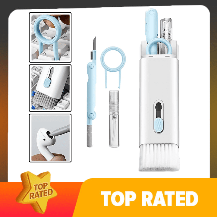 7 in 1 Computer Keyboard Cleaner Brush Kit Earphone Cleaning Pen For Headset iPad Phone Cleaning Tools Cleaner Keycap Puller Kit - Trendy Crate Pk
