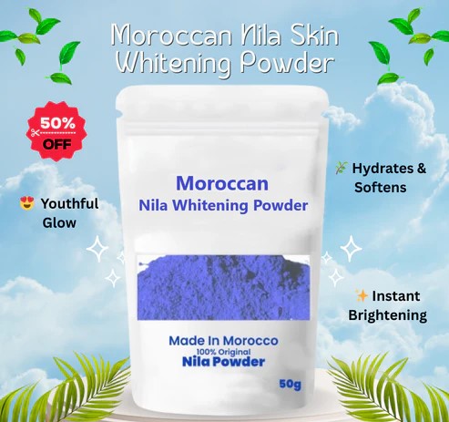 Moroccan Blue Nila Skin Whitening Powder Buy 1 Get 1 free - Trendy Crate Pk