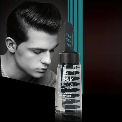 Hair Oil Head Gel, Hair Gel for Men, 2 in 1 Hair Wax Comb UK - Trendy Crate Pk