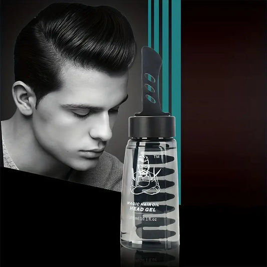 Hair Oil Head Gel, Hair Gel for Men, 2 in 1 Hair Wax Comb UK - Trendy Crate Pk