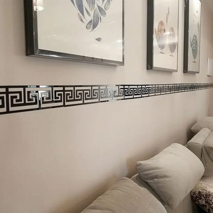 Versace – 10Pc Acrylic with Adhesive Wall Decor Sticker Mirror for Living Room Bedroom Edge Strip Corner Line Wall Decor Home Office Decor - Trendy Crate Pk