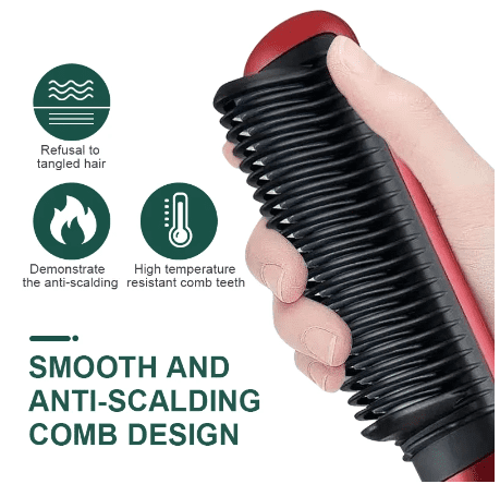 2in1Hair Straightener Brush Set Comb Hair - Trendy Crate Pk