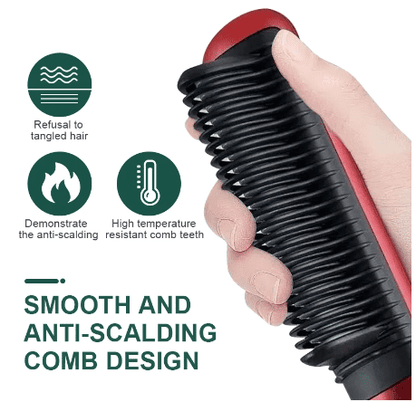 2in1Hair Straightener Brush Set Comb Hair - Trendy Crate Pk