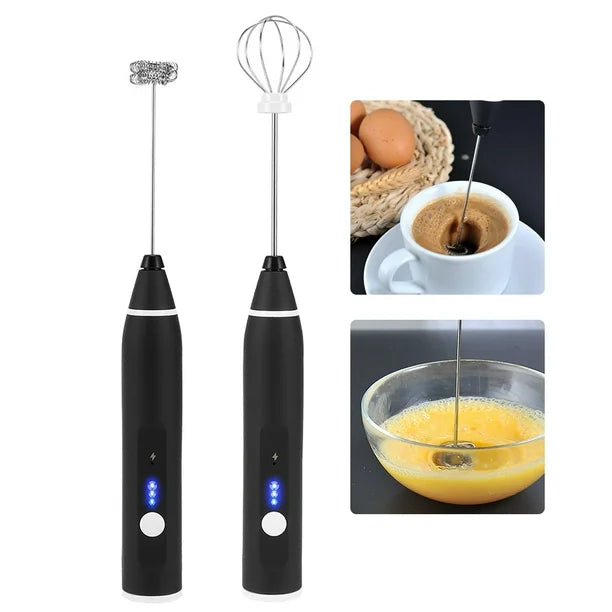 Coffee beater Electric 3 Modes USB Speed Adjustable Electric Milk Frother Coffee and Egg Beater - Trendy Crate Pk