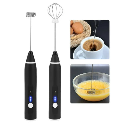 Coffee beater Electric 3 Modes USB Speed Adjustable Electric Milk Frother Coffee and Egg Beater - Trendy Crate Pk