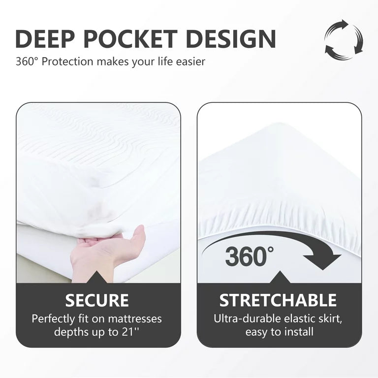 Waterproof Mattress Cover For Double Bed King Size Fitted Mattress Protector Anti Slip Bed Sheet - Trendy Crate Pk
