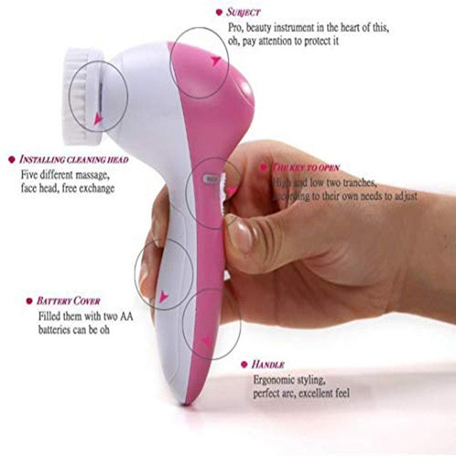 5 in 1 - Facial Electric Cleanser & Massager - Trendy Crate Pk