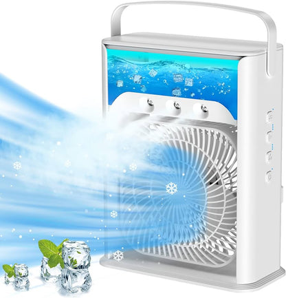 Portable Air Conditioner Fan, Mini Evaporative Air Cooler with 7 Colors LED Light, - Trendy Crate Pk