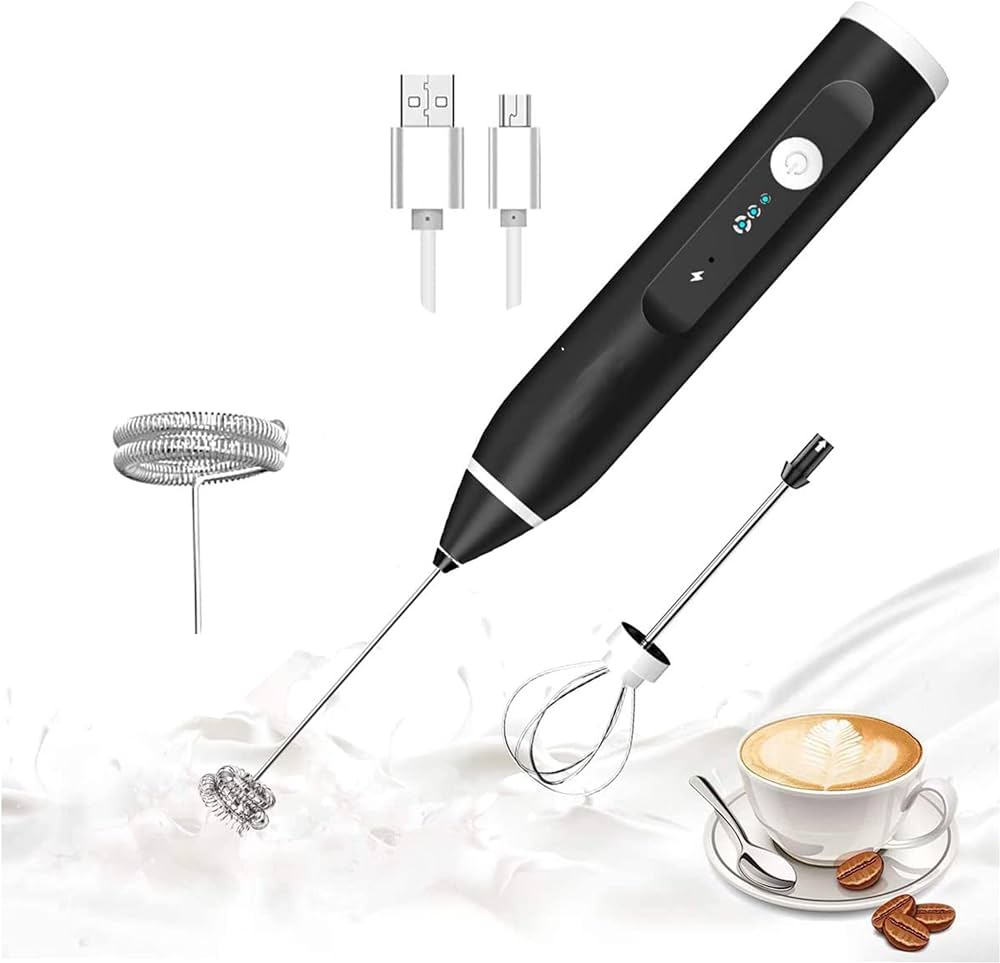 Coffee beater Electric 3 Modes USB Speed Adjustable Electric Milk Frother Coffee and Egg Beater - Trendy Crate Pk