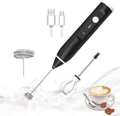 Coffee beater Electric 3 Modes USB Speed Adjustable Electric Milk Frother Coffee and Egg Beater - Trendy Crate Pk