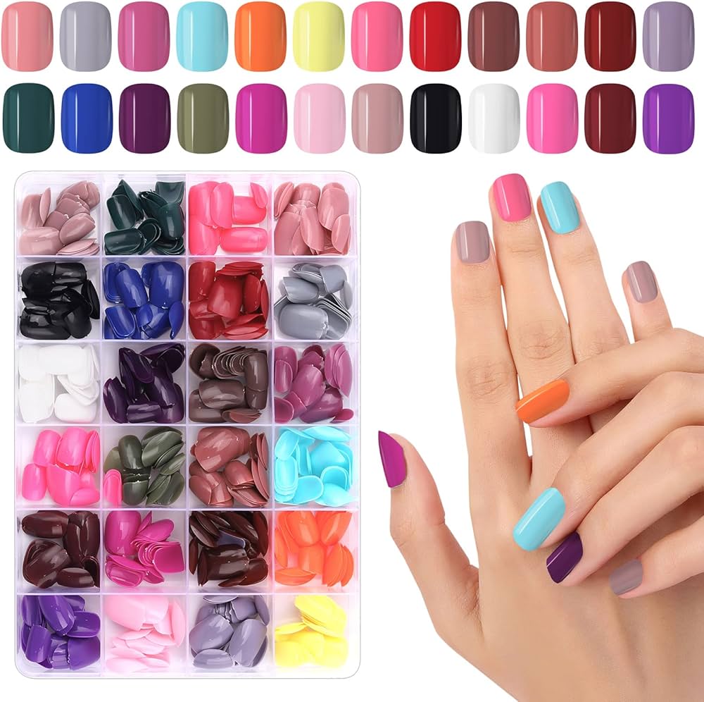 Artificial Nails Pack Of 576 Nails With Glue & Sticker - Trendy Crate Pk