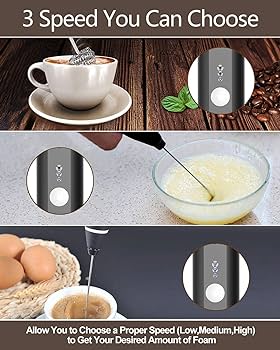 Coffee beater Electric 3 Modes USB Speed Adjustable Electric Milk Frother Coffee and Egg Beater - Trendy Crate Pk