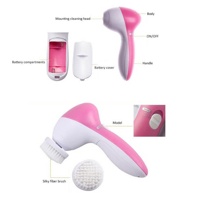 5 in 1 - Facial Electric Cleanser & Massager - Trendy Crate Pk