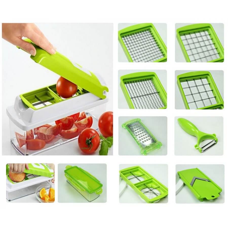 Speedy Chopper 12 Pieces Nicer Dicer Plus Fruit & Vegetable Slicer All in One Kitchen Gadget - Trendy Crate Pk
