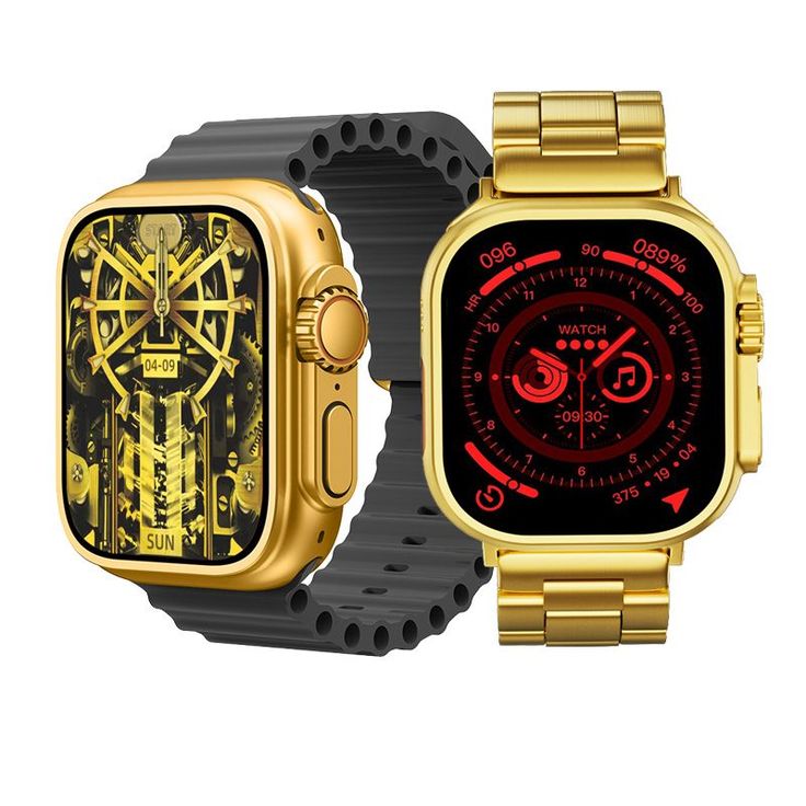 G9 Ultra Pro Smartwatch Golden Edition With Gesture Feature 90Hz Display With 3 Straps Ultra Smart Watch - Trendy Crate Pk