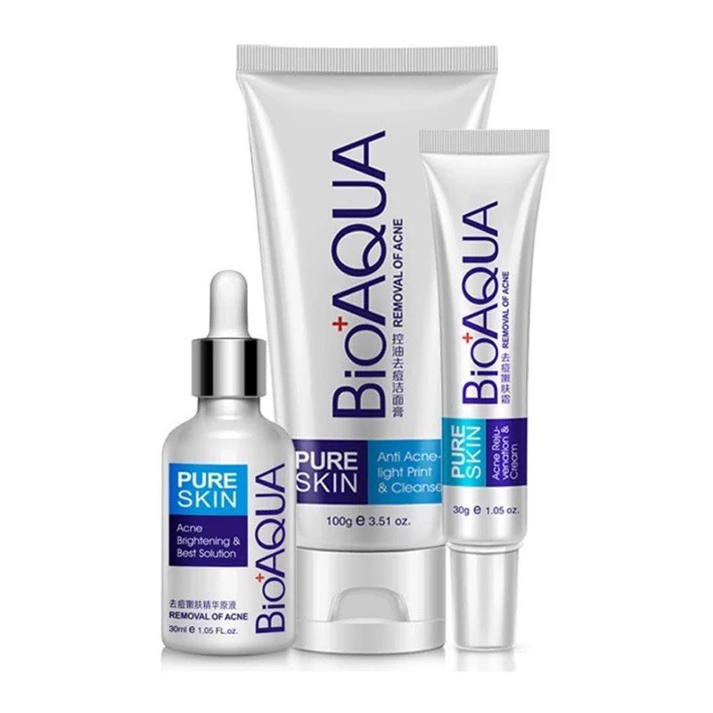 BIOAQUA Skin Care Acne Face Treatment 4 in 1 Acne Series (With Free Sheet Mask) - Trendy Crate Pk