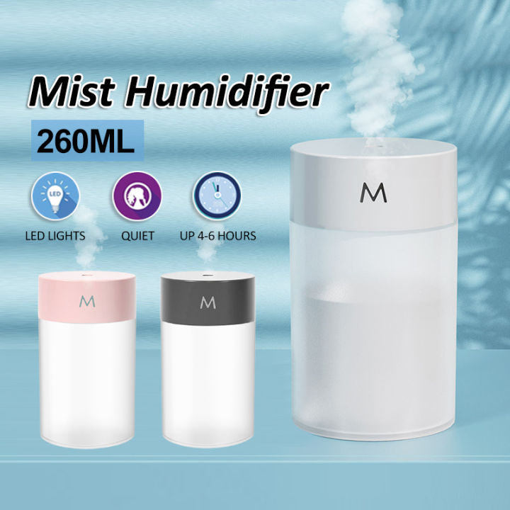 Mini Humidifier With Colorful Night Light USB Powered Humidifiers - Trendy Crate Pk