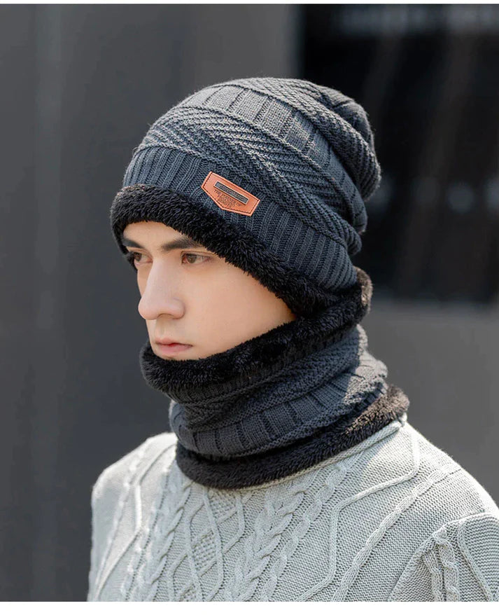 2 Pcs Unisex Beanie Hat & Scarf Set For Winter - Trendy Crate Pk