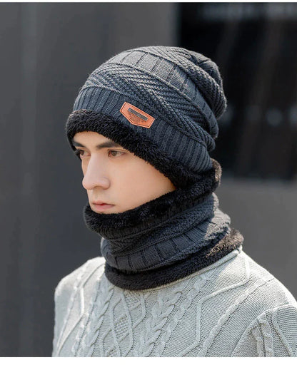 2 Pcs Unisex Beanie Hat & Scarf Set For Winter - Trendy Crate Pk