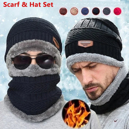2 Pcs Unisex Beanie Hat & Scarf Set For Winter - Trendy Crate Pk