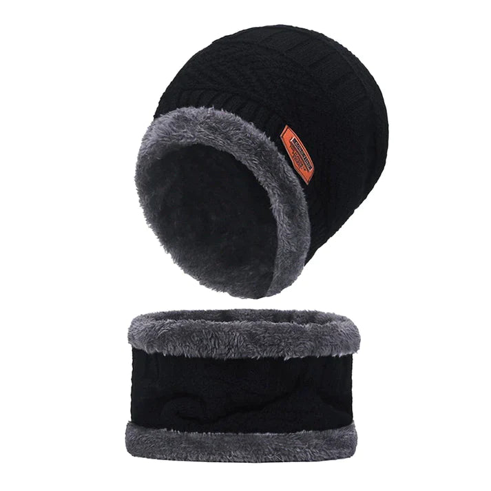 2 Pcs Unisex Beanie Hat & Scarf Set For Winter - Trendy Crate Pk