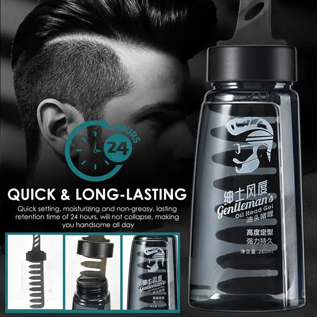 Hair Oil Head Gel, Hair Gel for Men, 2 in 1 Hair Wax Comb UK - Trendy Crate Pk