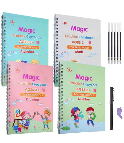 8.5 Inch LCD Writing Tablet with Reusable Magic Book 4Magic Books 1Magic Pen 10Refills 1Grip - Trendy Crate Pk