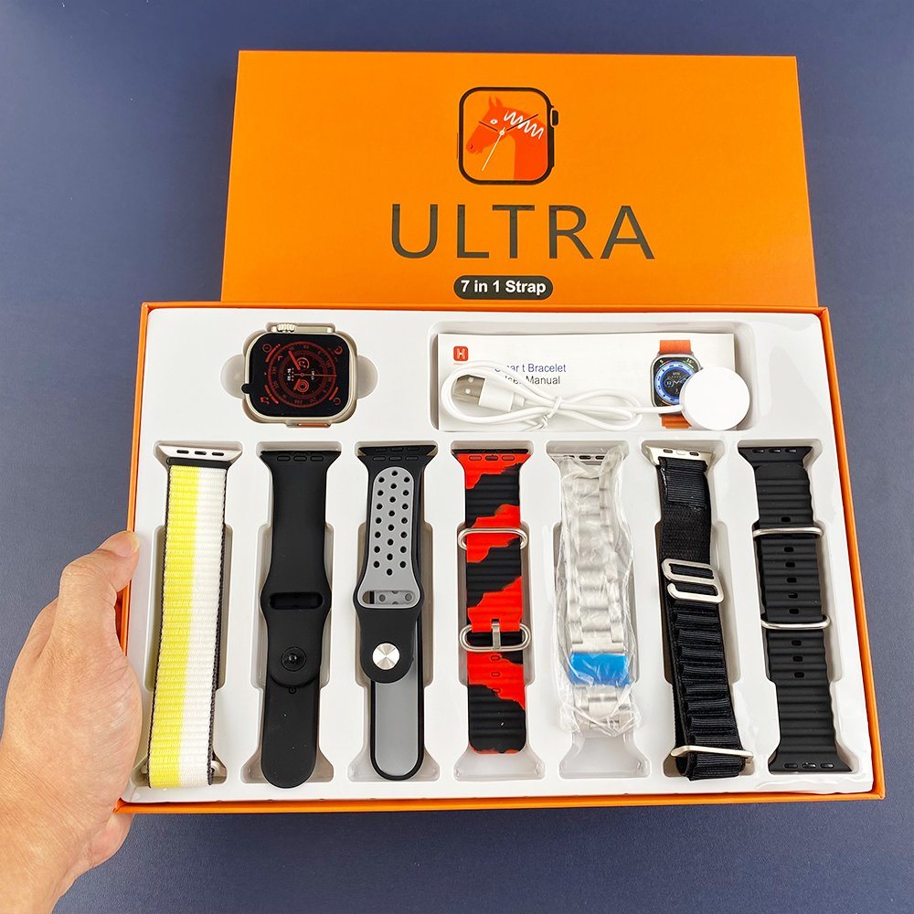7in1 Ultra Smart Watch With 7 Straps - Trendy Crate Pk