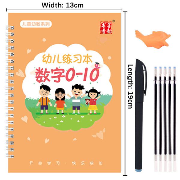 Magic Practice Copybook 4Books+Magic Pen &10 INK Refill Book for Montessori Children - Trendy Crate Pk