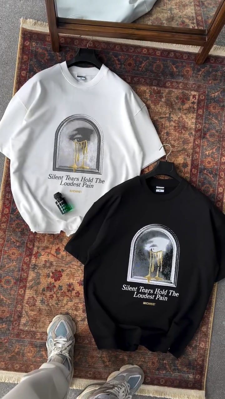 WHITE & BLACK OVERSIZED T SHIRTS - Trendy Crate Pk