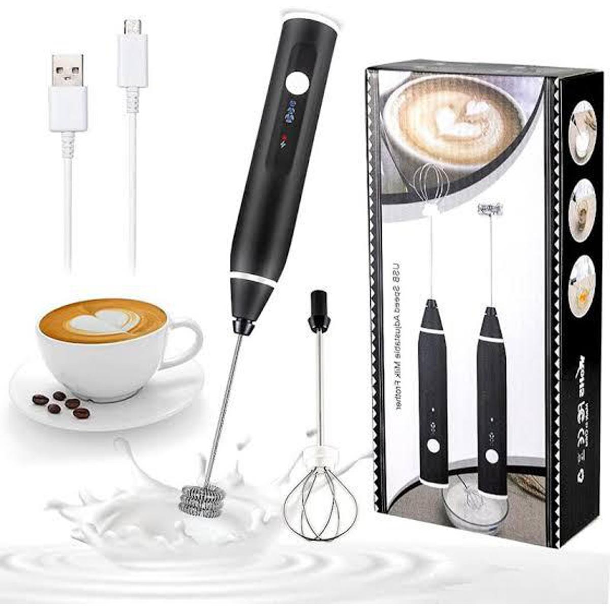 Coffee beater Electric 3 Modes USB Speed Adjustable Electric Milk Frother Coffee and Egg Beater - Trendy Crate Pk