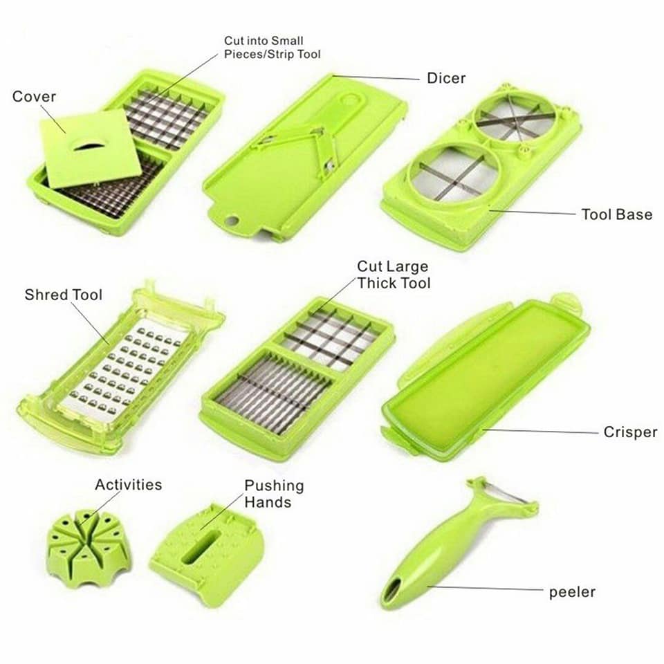Speedy Chopper 12 Pieces Nicer Dicer Plus Fruit & Vegetable Slicer All in One Kitchen Gadget - Trendy Crate Pk