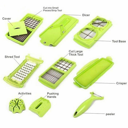 Speedy Chopper 12 Pieces Nicer Dicer Plus Fruit & Vegetable Slicer All in One Kitchen Gadget - Trendy Crate Pk