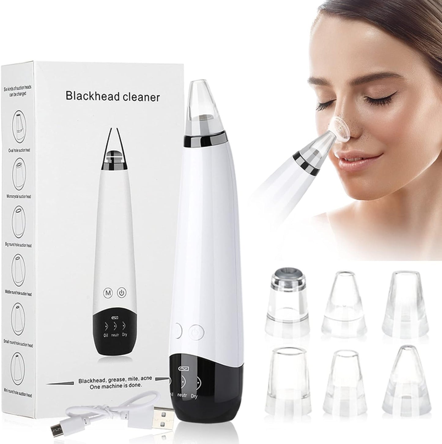 Blackhead Removal Machine 6 In 1 Rechargeable Machine - Trendy Crate Pk