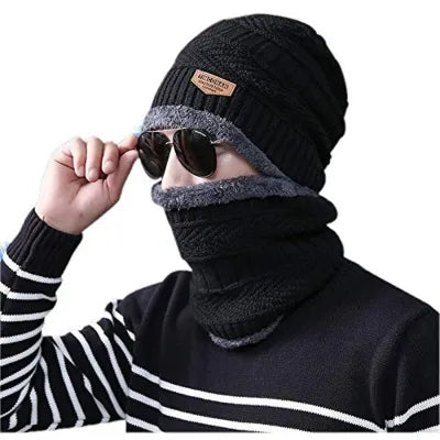 2 Pcs Unisex Beanie Hat & Scarf Set For Winter - Trendy Crate Pk