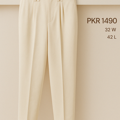 Premium Thrifted Cream Dress Pants - Trendy Crate Pk