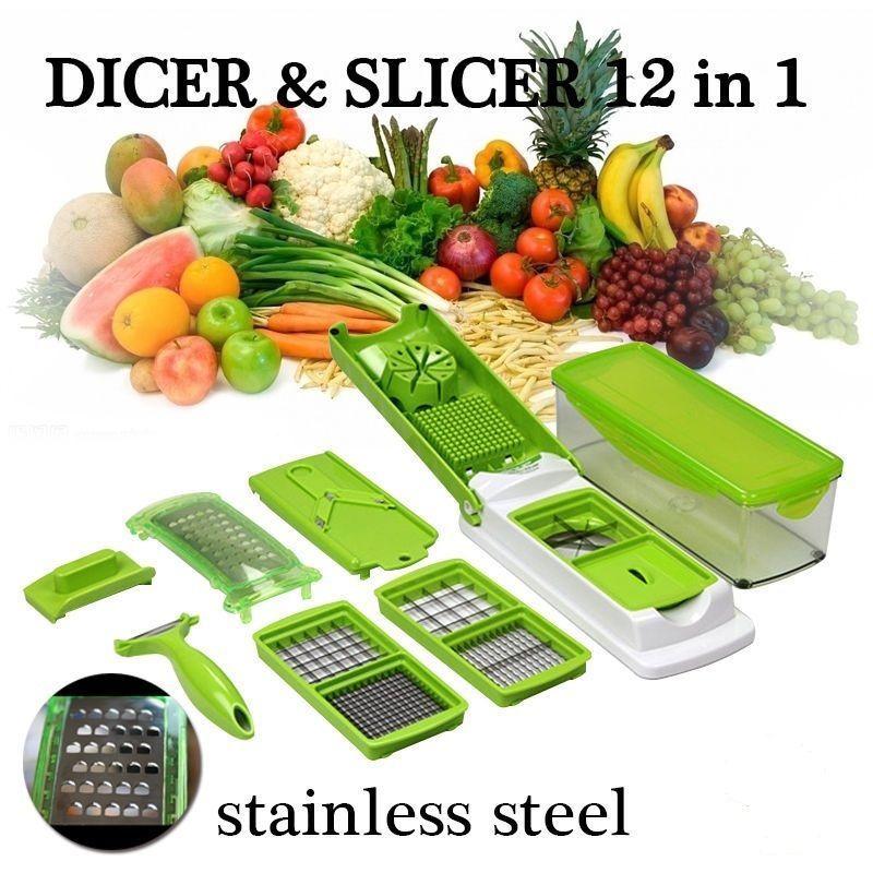 Speedy Chopper 12 Pieces Nicer Dicer Plus Fruit & Vegetable Slicer All in One Kitchen Gadget - Trendy Crate Pk