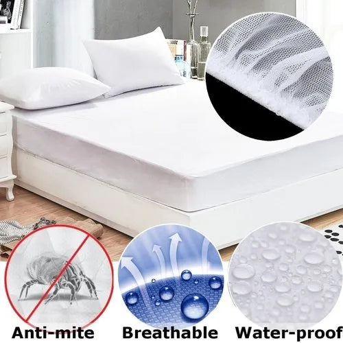 Waterproof Mattress Cover For Double Bed King Size Fitted Mattress Protector Anti Slip Bed Sheet - Trendy Crate Pk