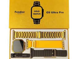 G9 Ultra Pro Smartwatch Golden Edition With Gesture Feature 90Hz Display With 3 Straps Ultra Smart Watch - Trendy Crate Pk