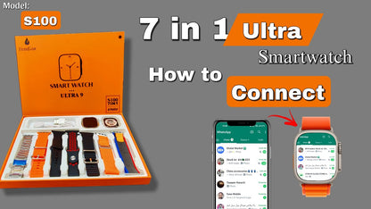 7in1 Ultra Smart Watch With 7 Straps - Trendy Crate Pk