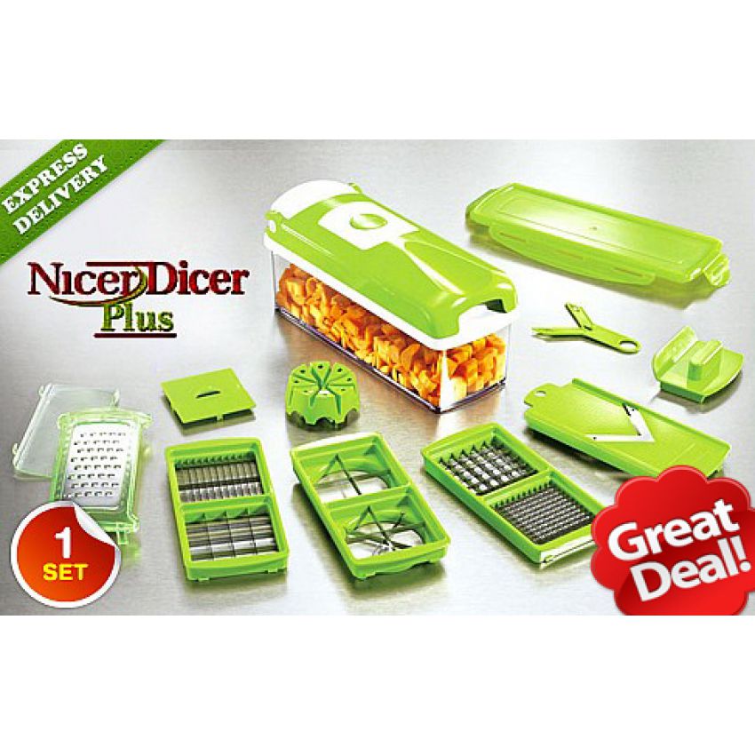 Speedy Chopper 12 Pieces Nicer Dicer Plus Fruit & Vegetable Slicer All in One Kitchen Gadget - Trendy Crate Pk