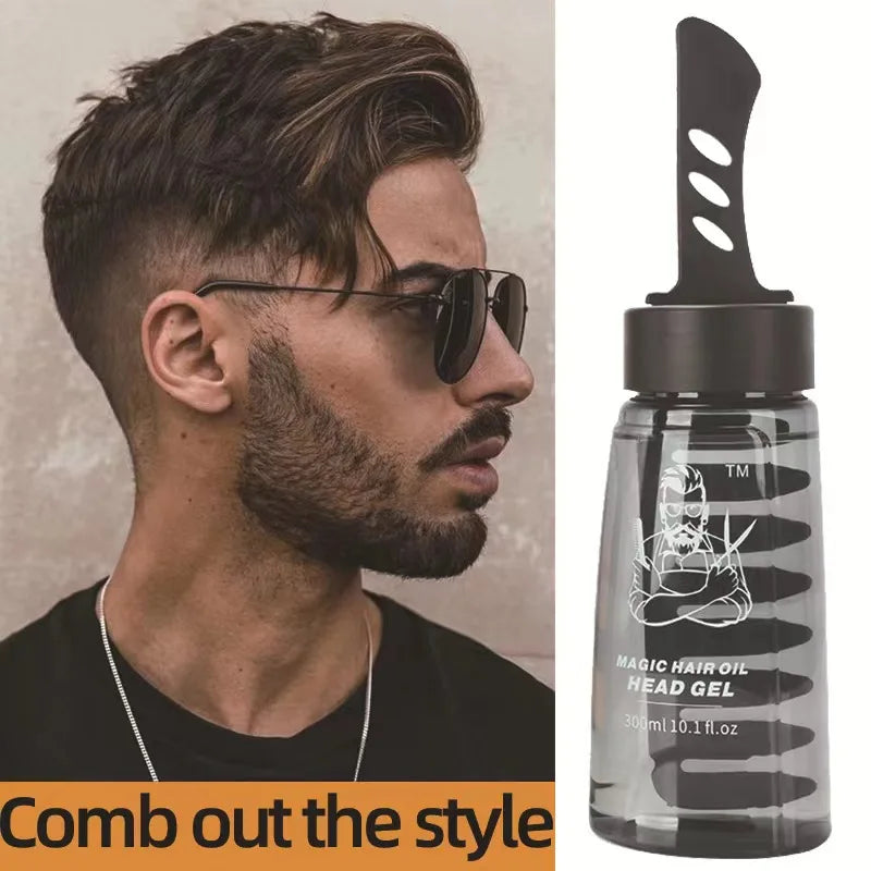 Hair Oil Head Gel, Hair Gel for Men, 2 in 1 Hair Wax Comb UK - Trendy Crate Pk