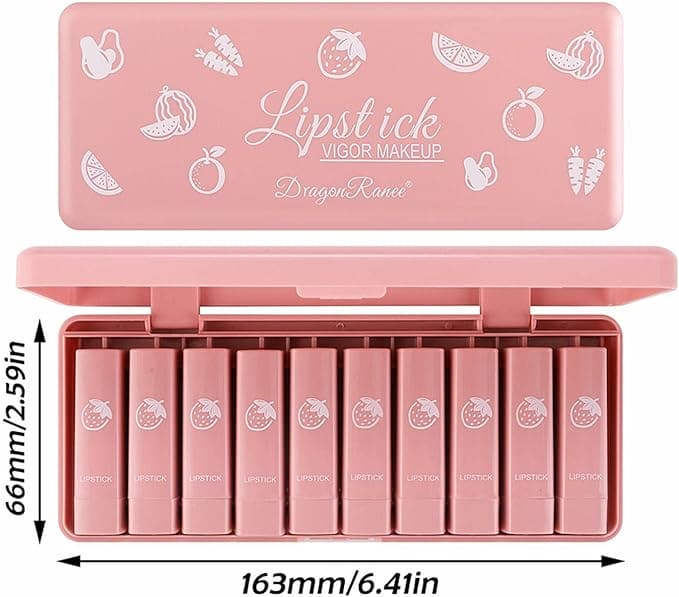 Dragon Ranee Vigor Make Up Matte Lipstick 10Pcs Set - Trendy Crate Pk