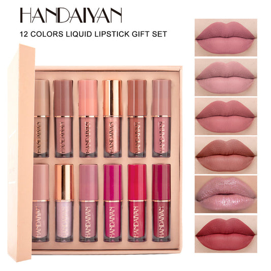 12-Piece Matte Liquid Lipstick & High Shine Lip Gloss Set – Waterproof, Long-Lasting - Trendy Crate Pk
